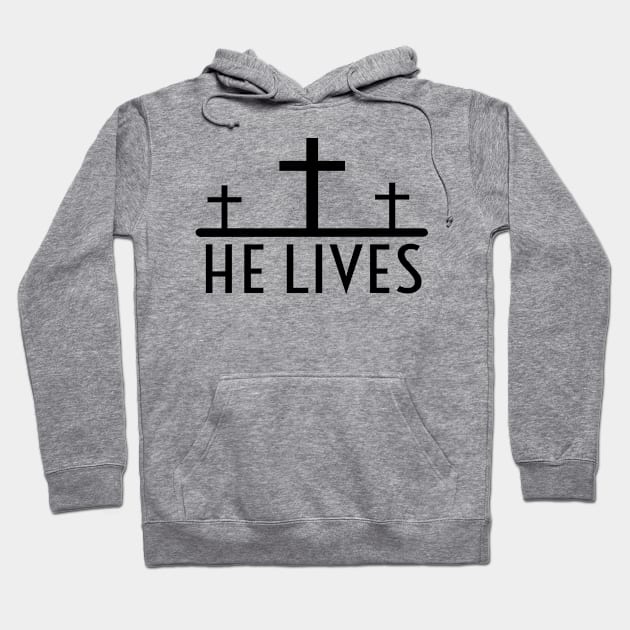 Because He Lives Jesus  Religious Christian Hoodie by Happy - Design